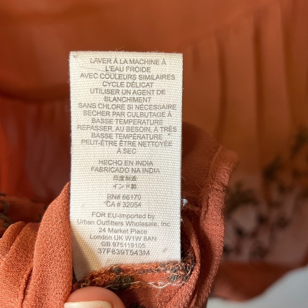 Free People Pennies Sequel Embroidered Peasant Semi-Sheer Blouse Sz M - Picture 5 of 12